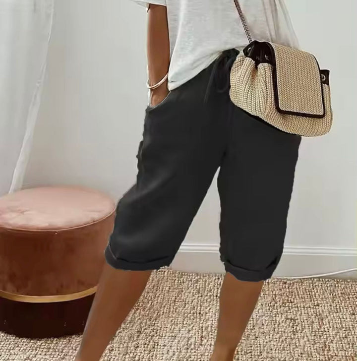Patricia | Linen Capri Pants