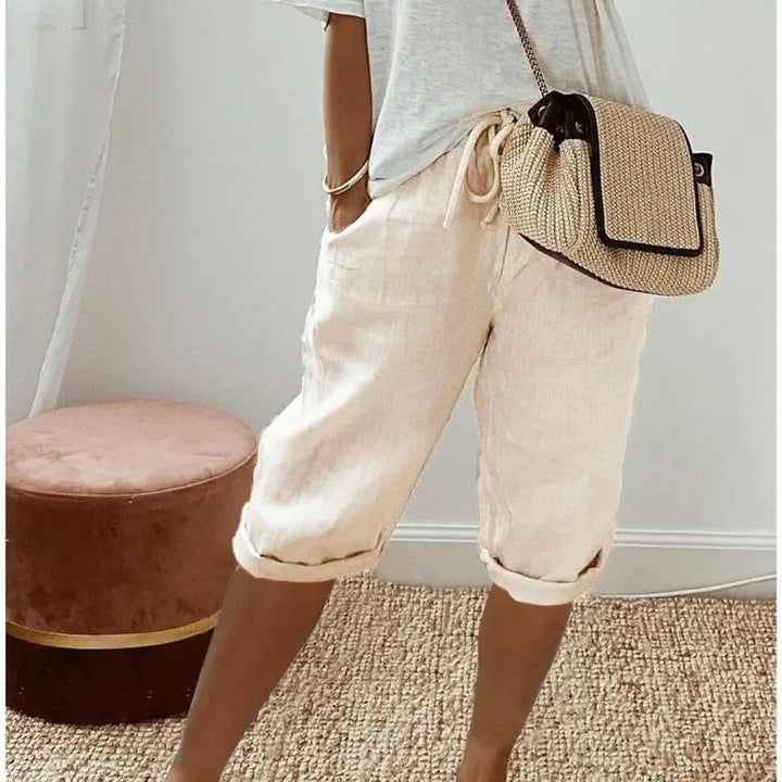 Patricia | Linen Capri Pants