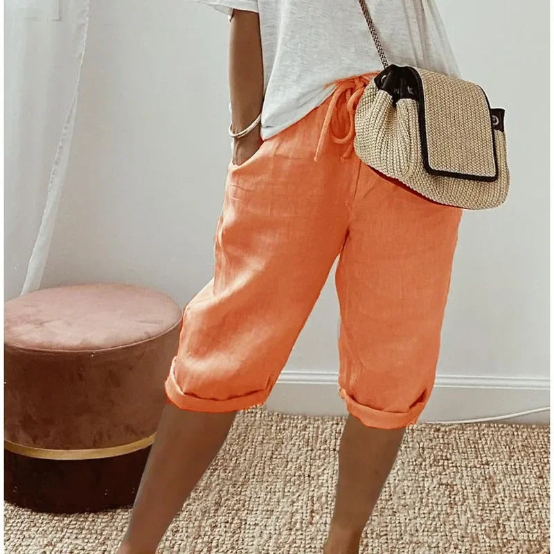Patricia | Linen Capri Pants