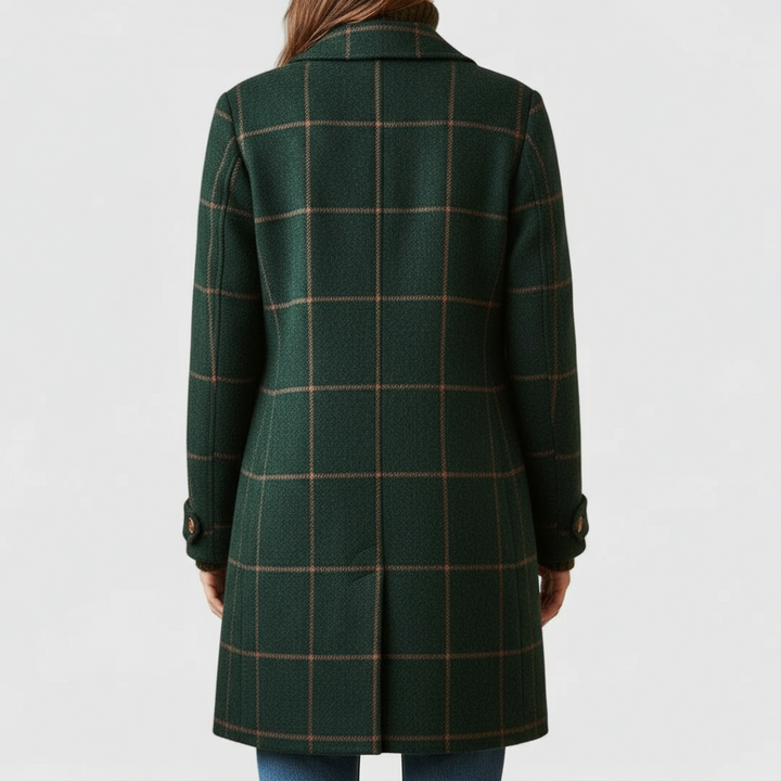 Fiona – Classic Checkered Mid-Length Coat