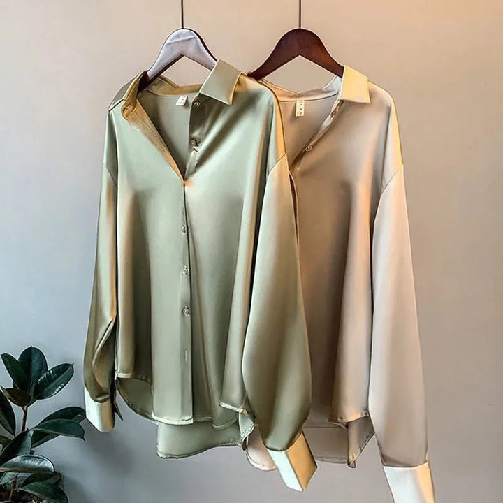 Pia™ - Satin Shirt for Women