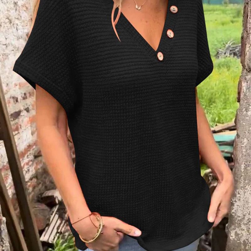 Lindse™ | Elegant Short Sleeve V-Neck Top