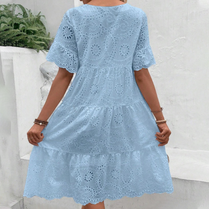 Lina | Breathable Cotton-Blend Eyelet Dress
