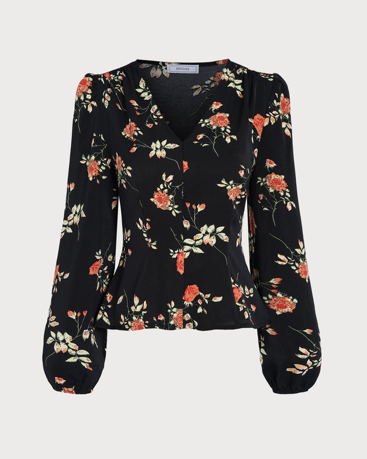 Elaine | Floral V-Neck Blouse